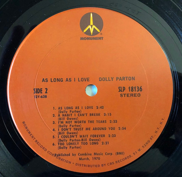 Dolly Parton - As Long As I Love (LP, Album, RP, Bro)