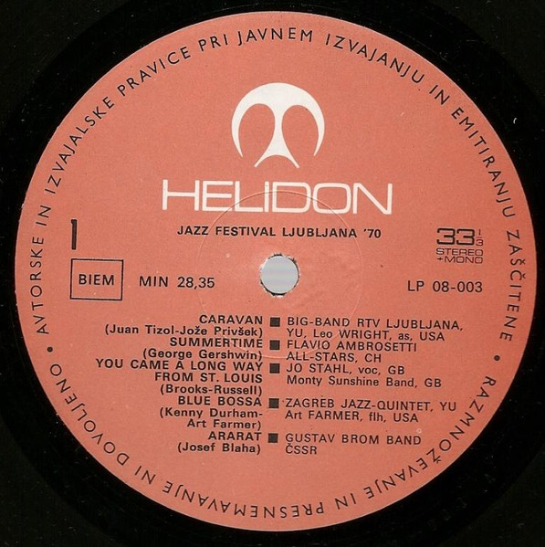 Various - 11. Mednarodni International Jazz Festival Ljubljana '70 (LP, Album, Mono)