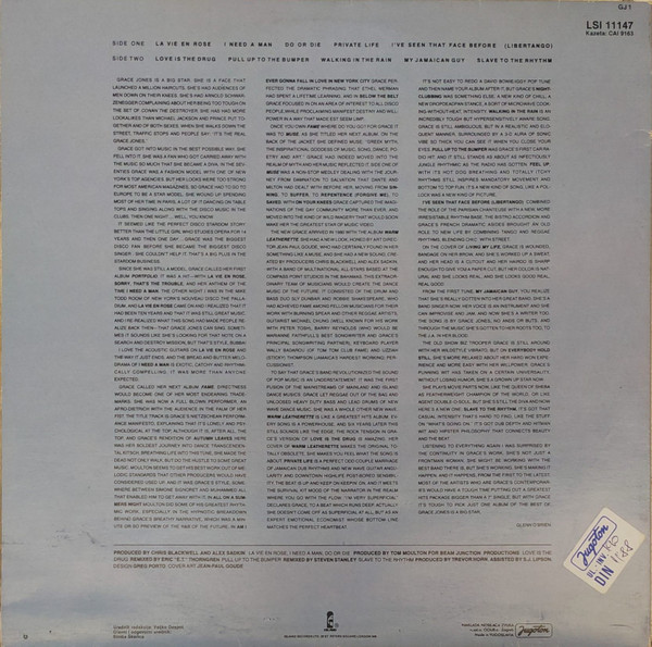 Grace Jones - Island Life (LP, Comp, Gat)