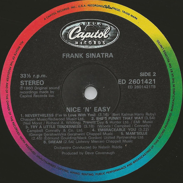 Frank Sinatra - Nice 'N' Easy (LP, Album, RM)