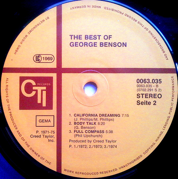 George Benson - The Best Of George Benson (LP, Comp)