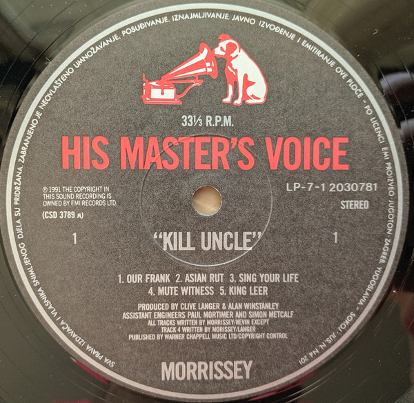 Morrissey - Kill Uncle (LP, Album)
