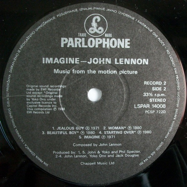 John Lennon - Imagine: John Lennon, Music From The Motion Picture (2xLP, Comp)