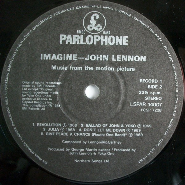 John Lennon - Imagine: John Lennon, Music From The Motion Picture (2xLP, Comp)