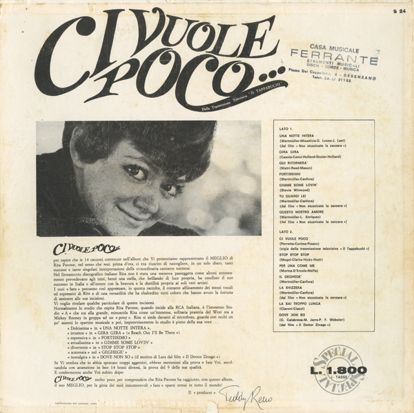 Rita Pavone - Ci Vuole Poco (LP, Comp)