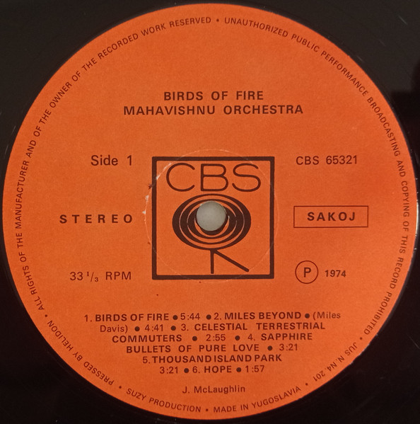 Mahavishnu Orchestra - Birds Of Fire (LP, Album)