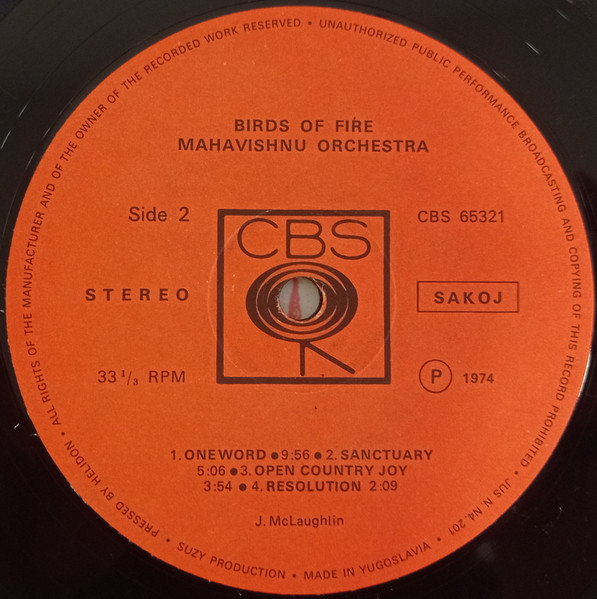 Mahavishnu Orchestra - Birds Of Fire (LP, Album)