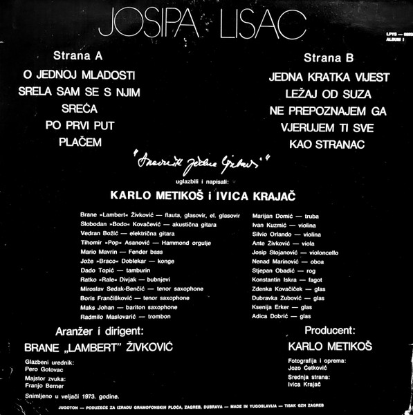 Josipa Lisac - Dnevnik Jedne Ljubavi (LP, Album)