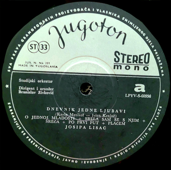 Josipa Lisac - Dnevnik Jedne Ljubavi (LP, Album)