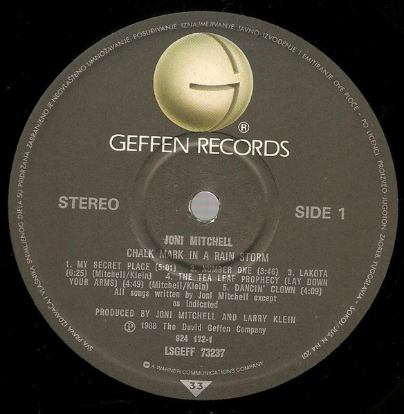 Joni Mitchell - Chalk Mark In A Rain Storm (LP, Album, RE, Gat)