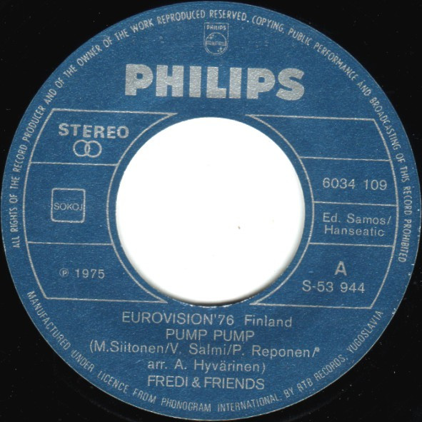 Fredi & Friends (8) - Pump Pump / Listen To The Rolling Sea (Kun Ilta Hämärtyy) (7