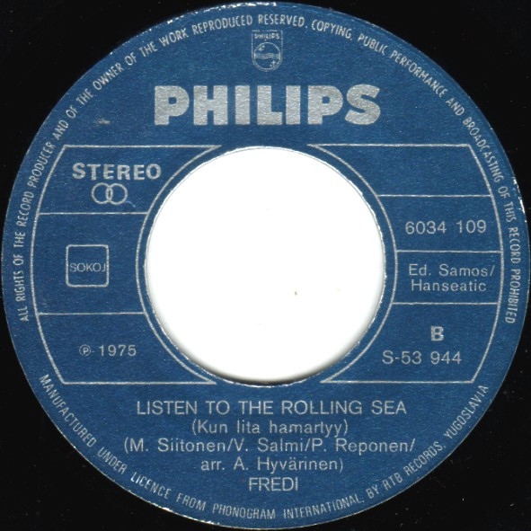 Fredi & Friends (8) - Pump Pump / Listen To The Rolling Sea (Kun Ilta Hämärtyy) (7