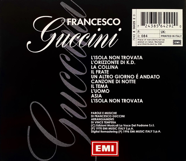 Francesco Guccini - L'Isola Non Trovata (CD, Album, RE, RM)