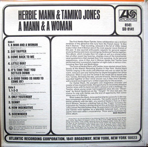 Herbie Mann & Tamiko Jones - A Mann & A Woman (LP, Album)