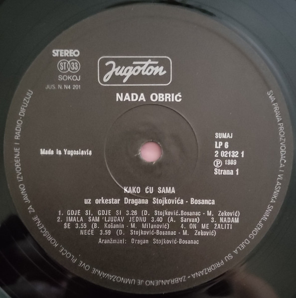 Nada Obrić - Kako Ću Sama (LP, Album)