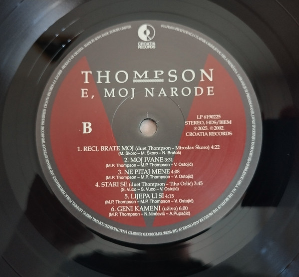 Marko Perković Thompson - E, moj narode (LP, Album, RM)