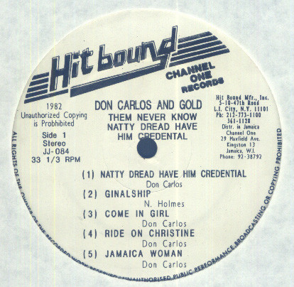 Don Carlos (2) And Gold (2) - Them Never Know Natty Dread Have Him Credential (LP, Album)