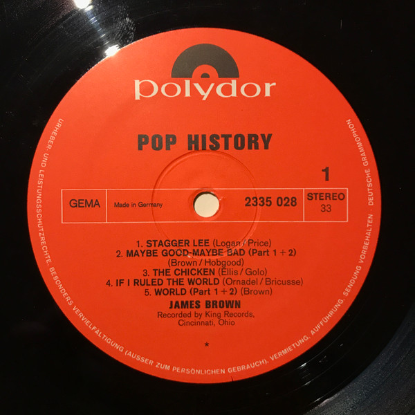 James Brown / Booker T. & The M.G.'s* - Pop History (2xLP, Comp)