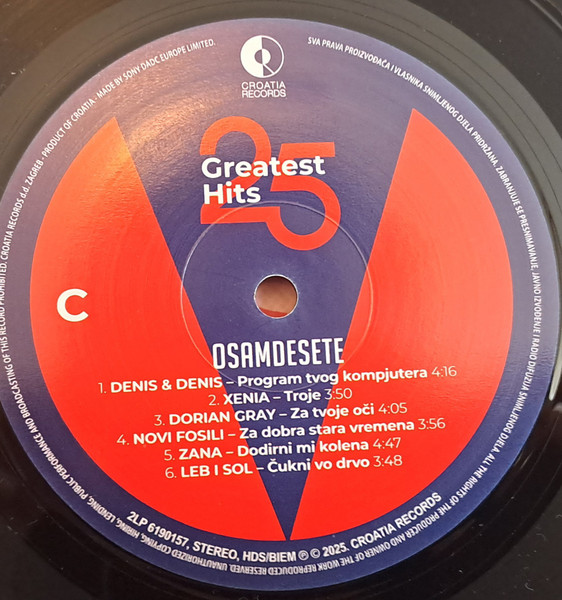 Various - 25 Greatest Hits - Osamdesete (2xLP, Comp)