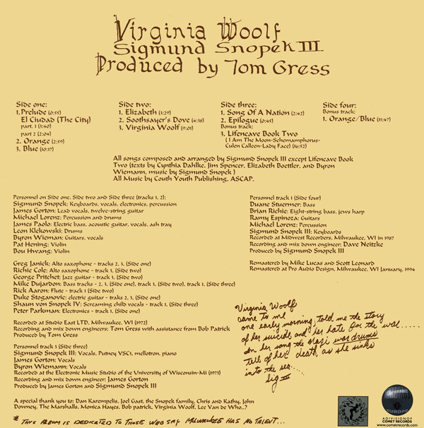 Sigmund Snopek III - Virginia Woolf (2xLP, Album, RE, 180)