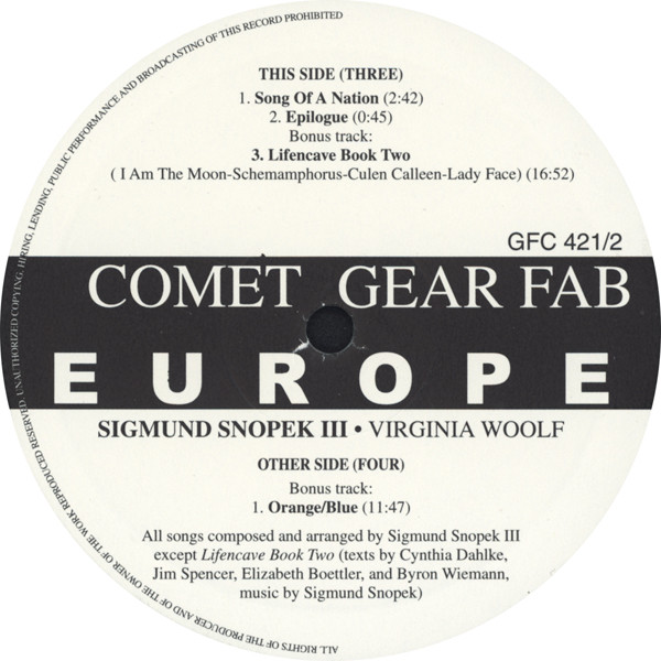 Sigmund Snopek III - Virginia Woolf (2xLP, Album, RE, 180)