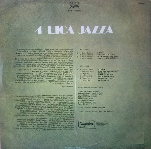 YU - All Stars 1977* - 4 Lica Jazza (2xLP, Album)