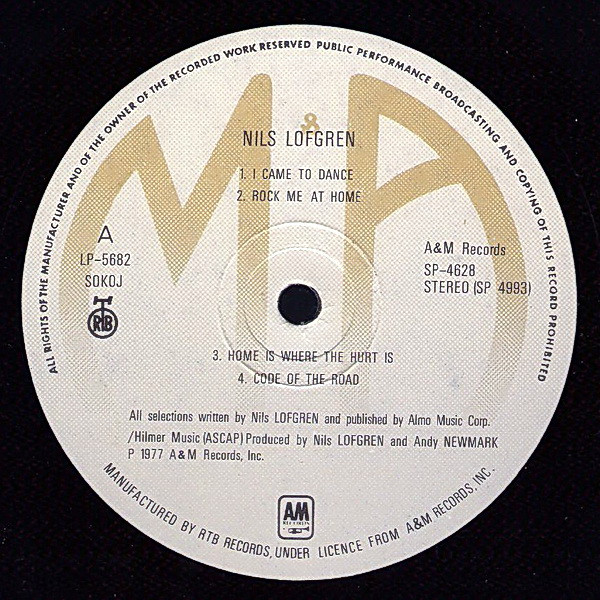 Nils Lofgren - I Came To Dance (LP, Album)