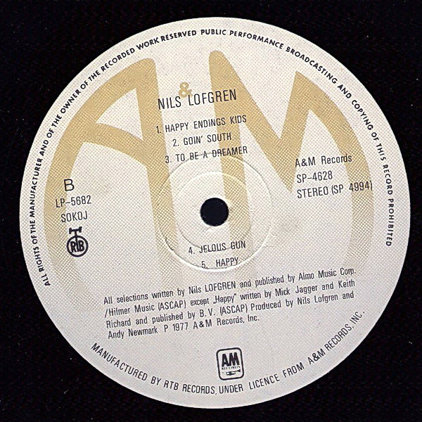 Nils Lofgren - I Came To Dance (LP, Album)