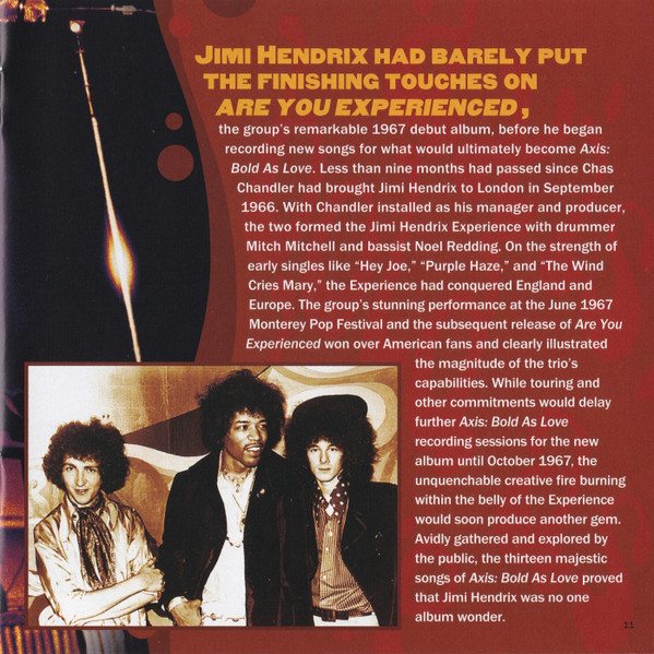The Jimi Hendrix Experience - Axis: Bold As Love (CD, Album, RE, RM)