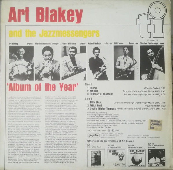 Art Blakey And The Jazzmessengers* - Album Of The Year (LP, Album)