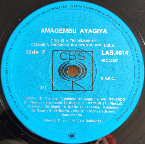 Usizwe Namatshitshi, Izintombi Ze Gugu - Amaqembu Ayagiya (LP)