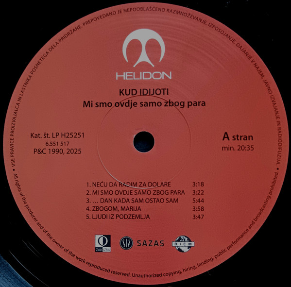 Kud Idijoti - Mi Smo Ovdje Samo Zbog Para (LP, Album, RE)