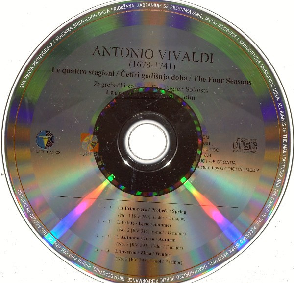 Vivaldi*, Zagrebački Solisti, Laura Vadjon - Le Quattro Stagioni / Četiri Godišnja Doba / The Four Seasons (CD, Album)