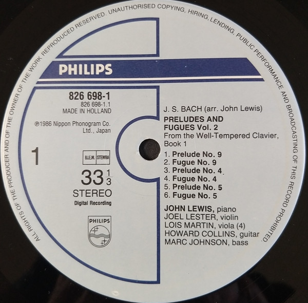 John Lewis (2) - The Bridge Game Vol. 2 Based On The Well Tempered Clavier Book 1 (LP, Album)