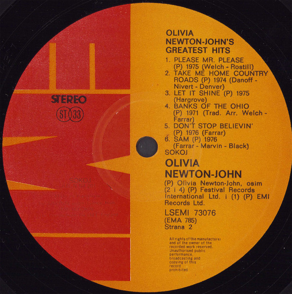 O N J* - Olivia Newton-John's Greatest Hits (LP, Comp, Gat)