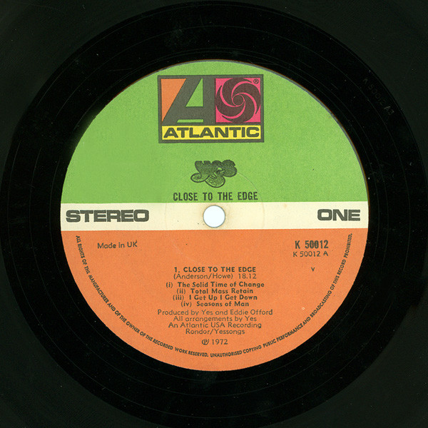 Yes - Close To The Edge (LP, Album, Gat)