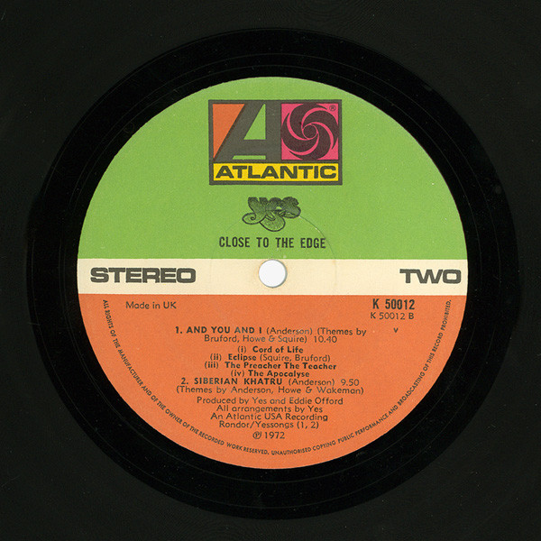 Yes - Close To The Edge (LP, Album, Gat)