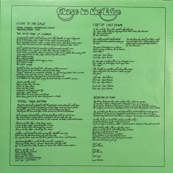 Yes - Close To The Edge (LP, Album, Gat)