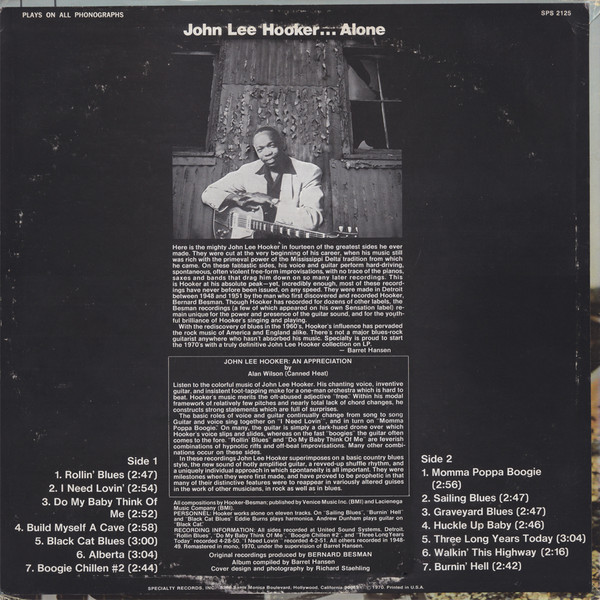 John Lee Hooker - Alone (LP, Comp, Mono, RM)