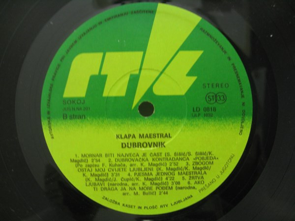 Klapa Maestral - Pjesma Jednog Maestrala... (LP, Album, Gat)