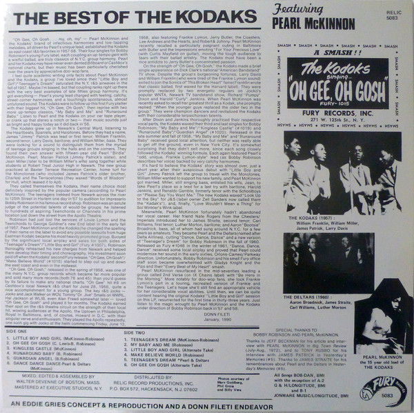 The Kodaks Featuring Pearl McKinnon - The Best Of The Kodaks Featuring Pearl McKinnon (LP, Comp)