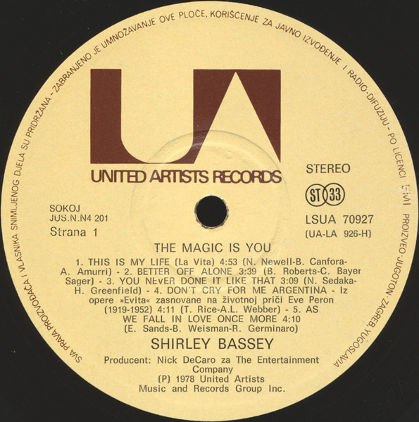 Shirley Bassey - The Magic Is You (LP, Album)