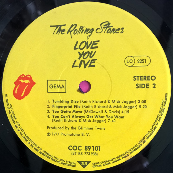 The Rolling Stones - Love You Live (2xLP, Album, Gat)