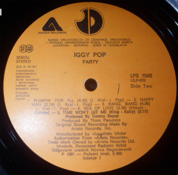 Iggy Pop - Party (LP, Album)