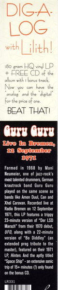 Guru Guru - Live In Bremen, 12 September 1971 (LP, Album + CD, Album)