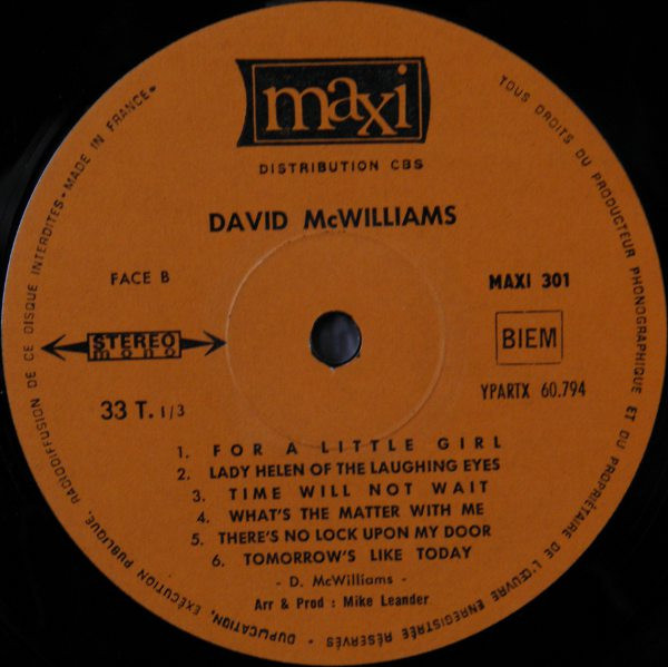 David McWilliams - Days Of Pearly Spencer (LP, Album)