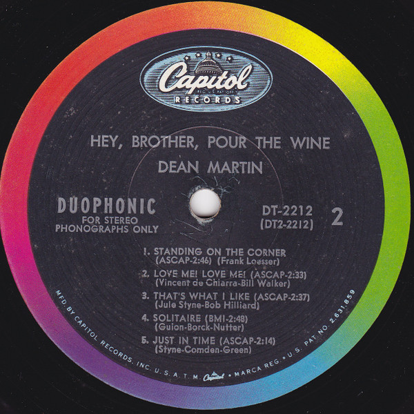 Dean Martin - Hey, Brother, Pour The Wine (LP, Comp, Duo)