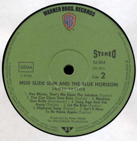 James Taylor (2) - Mud Slide Slim And The Blue Horizon (LP, Album, Gat)