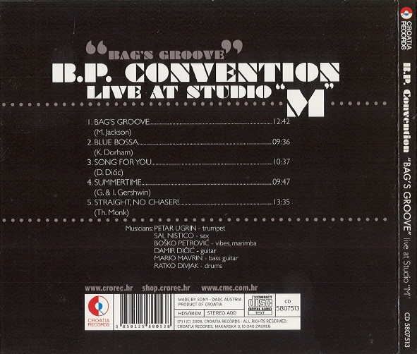 B. P. Convention Featuring Sal Nistico - Bag's Groove - Live At Studio 
