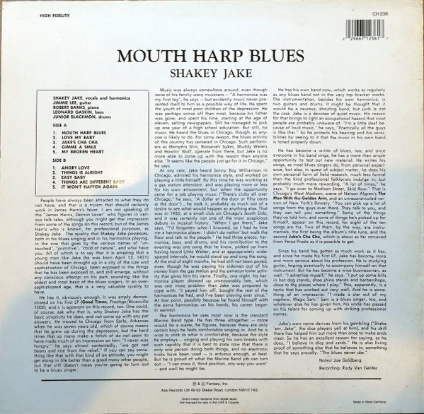 Shakey Jake - Mouth Harp Blues (LP, Album, RE)